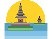 Ilustrasi pura di Bali.